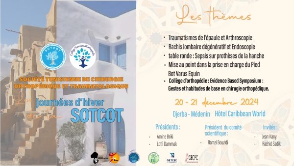 Les journées d’hiver de la SOTCOT 2024